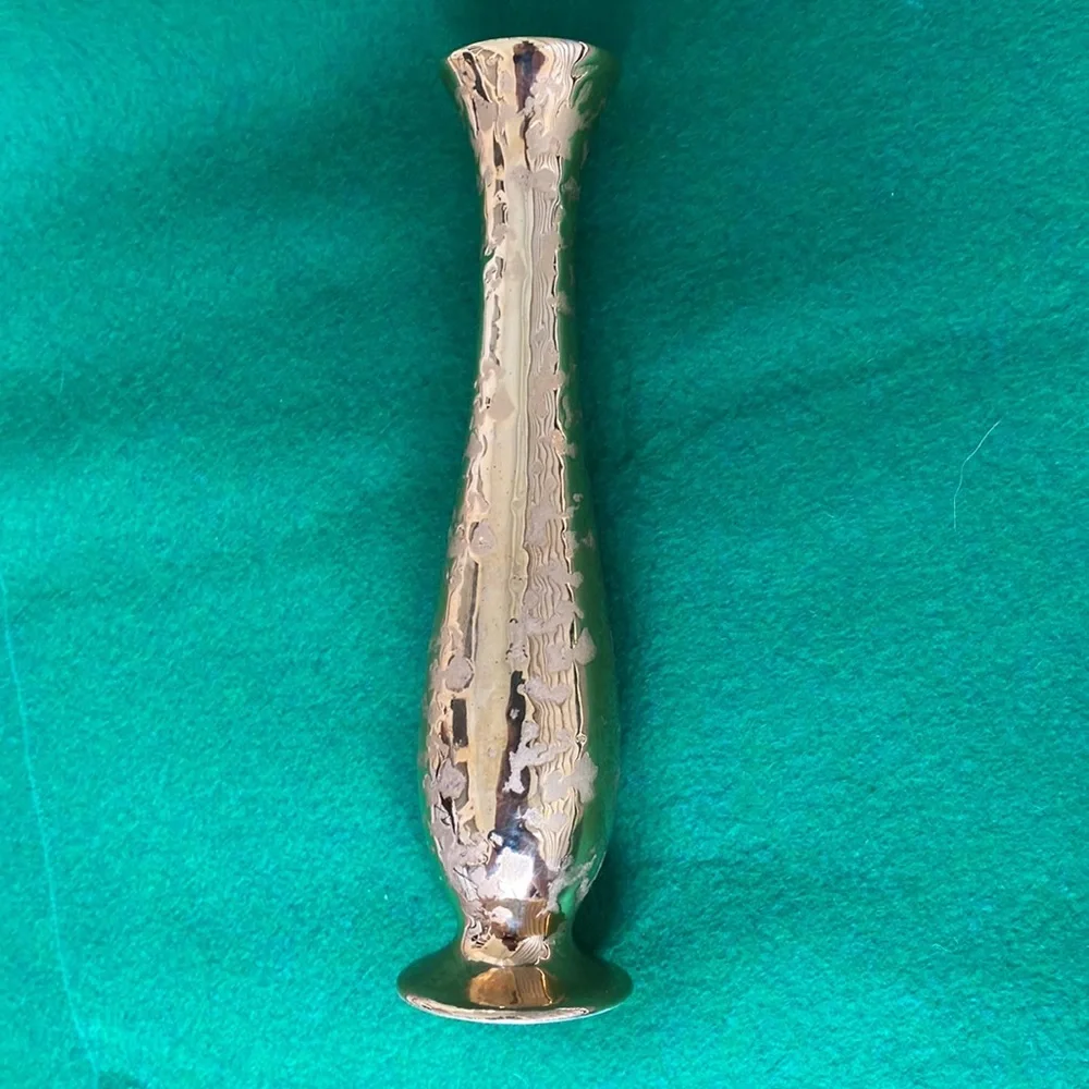 Holley Ross Weeping Gold Splatter Bud Vase Vintage